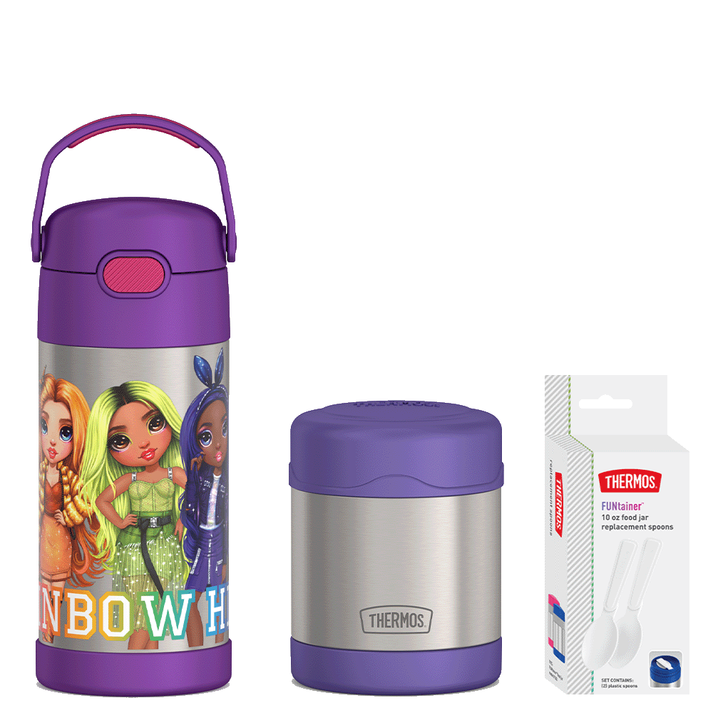 12oz Rainbow High FUNtainer Water Bottle & 10oz Food Jar Bundle